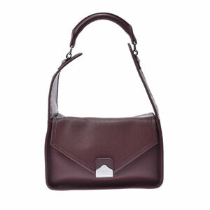 BALENCIAGA Burgundy Red Leather Shoulder Bag
